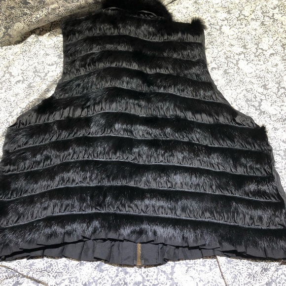 Dino Gaspari black rabbit fur silk vest medium - Picture 4 of 12